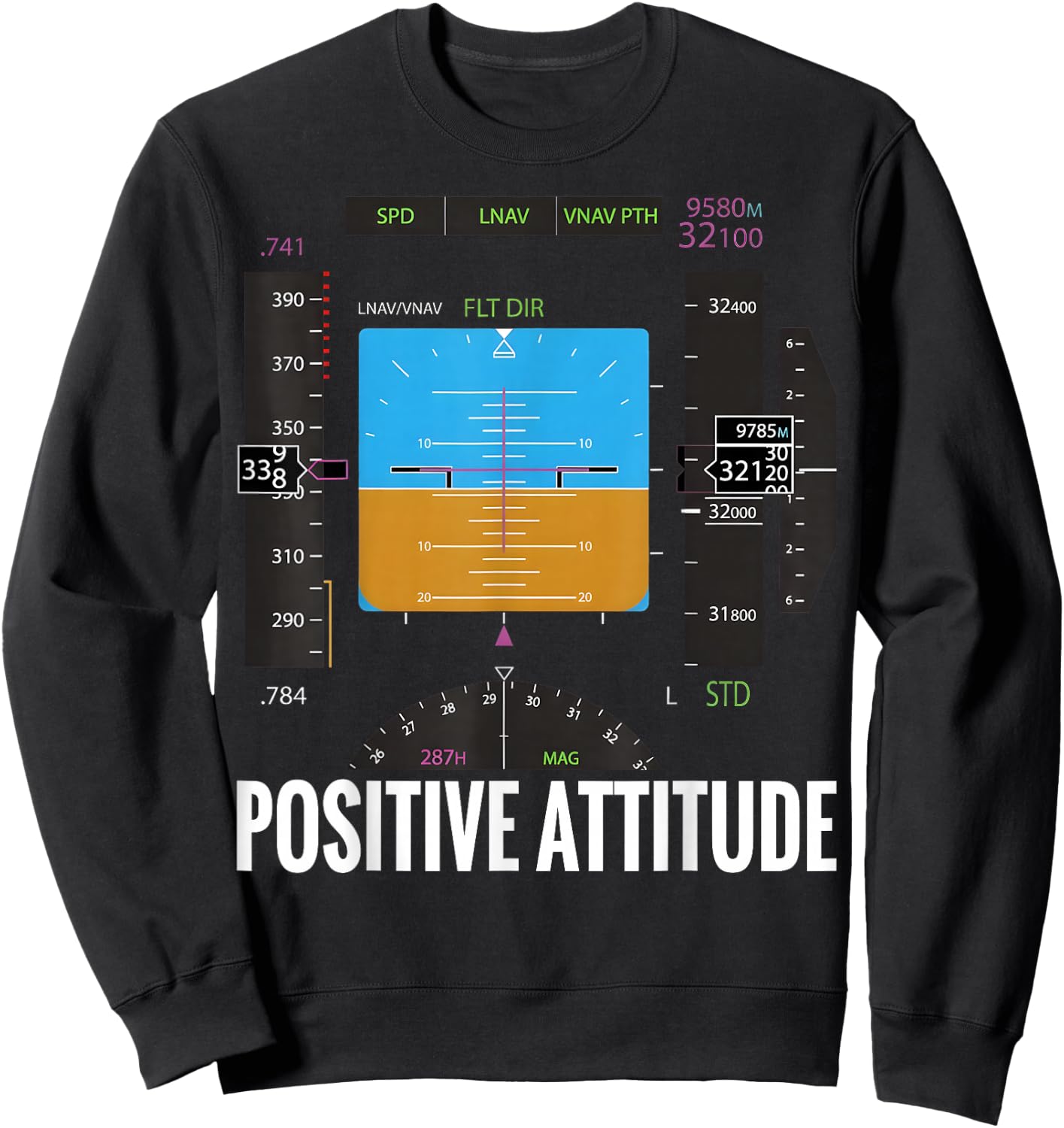 Positive Attitude Aviation Pilot Sweatshirt - Sweatshirt | Black
