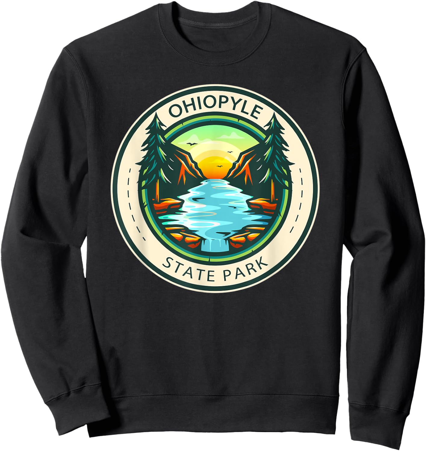 Ohiopyle State Park Pennsylvania Vintage Badge Sweatshirt - Sweatshirt | Black