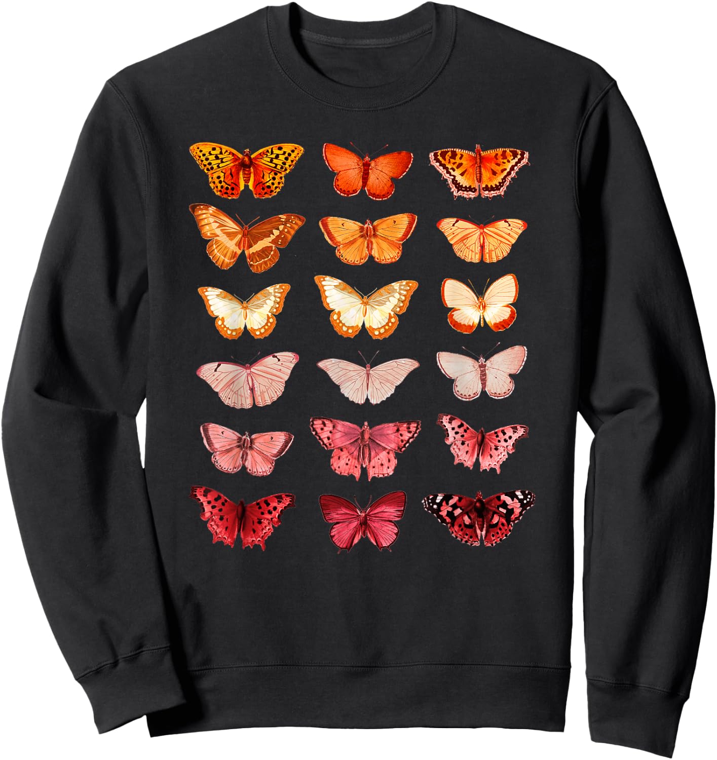 Lesbian Flag Colour Butterfly Subtle Sapphic Pride Aesthetic Sweatshirt - Sweatshirt | Black