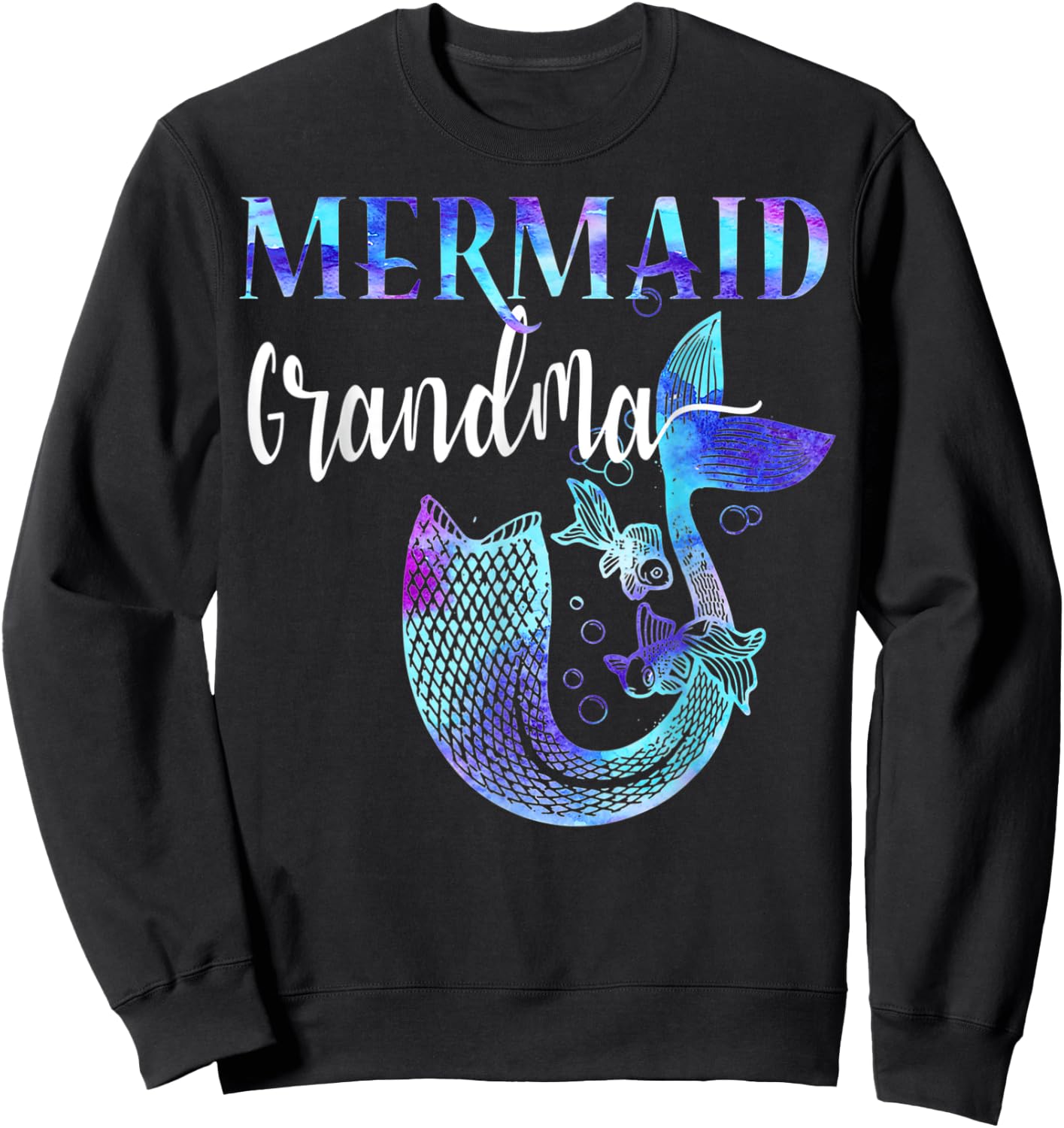 Girl Birthday Party Outfit Grandma Mermaid Grandma Shirt Sweatshirt - Sweatshirt | Black