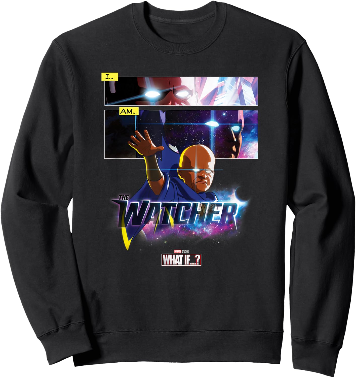 Marvel What If The Watcher Reaching Out Comic Panels Sweatshirt - Sweatshirt | Black