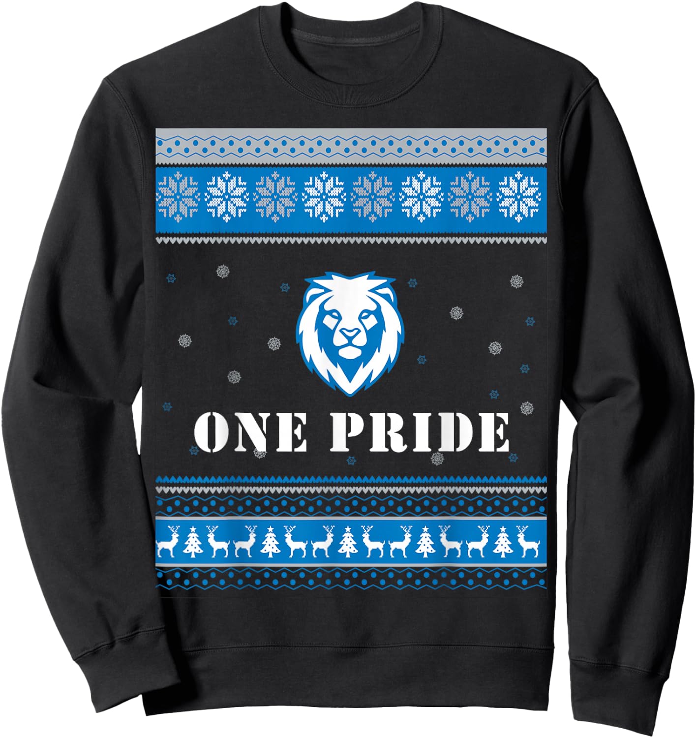 One Pride Lions Head Ugly Christmas Sweater Sweatshirt - Sweatshirt | Black