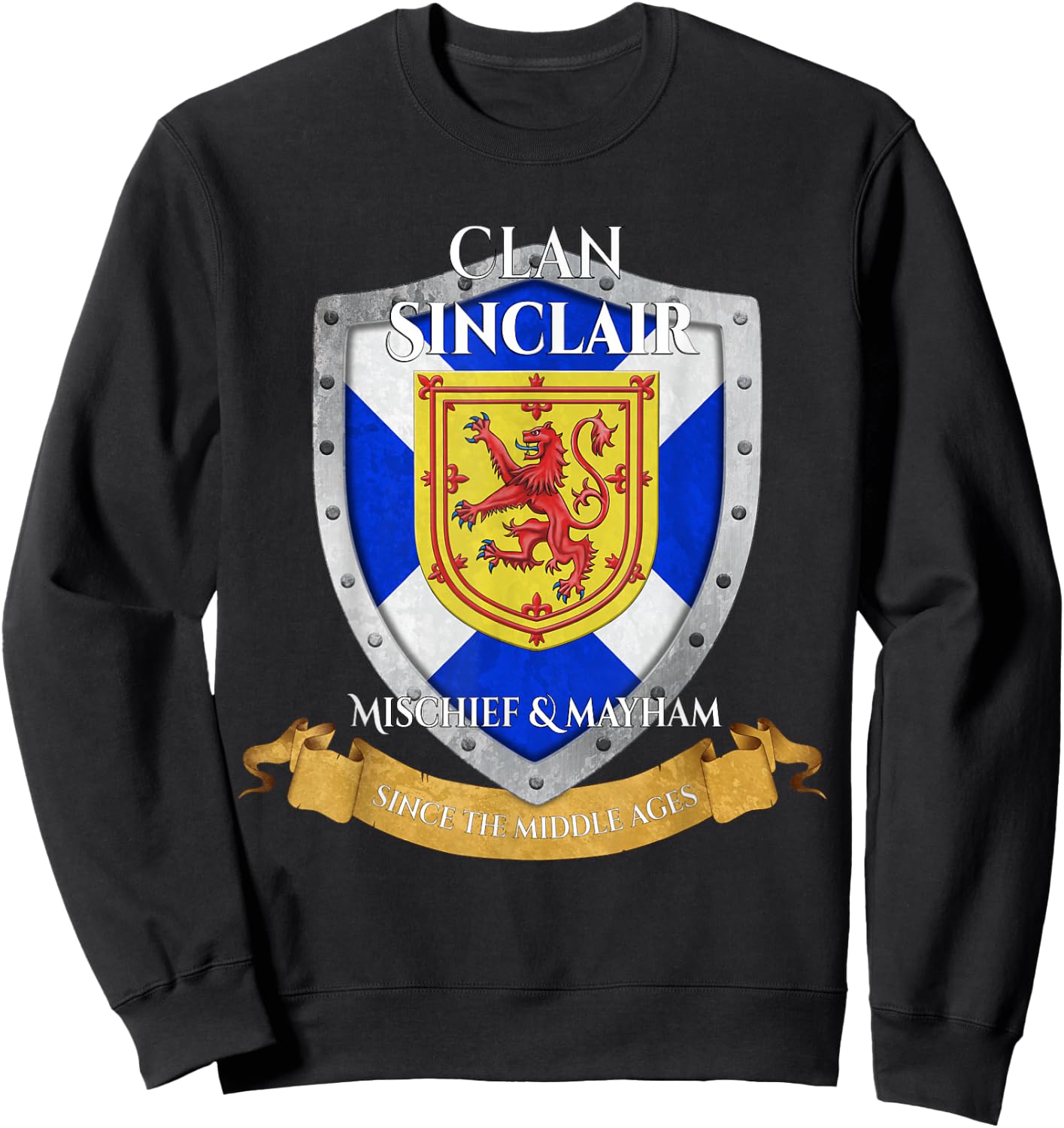 Sinclair Scottish Family Clan Scotland Shield Sweatshirt - Sweatshirt | Black