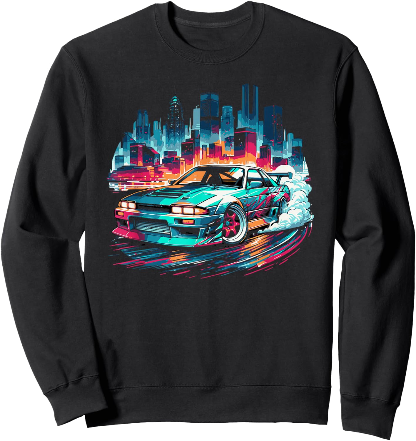 Sports Car Exotic Drift Racing Car Graphic Sweatshirt - Sweatshirt | Black