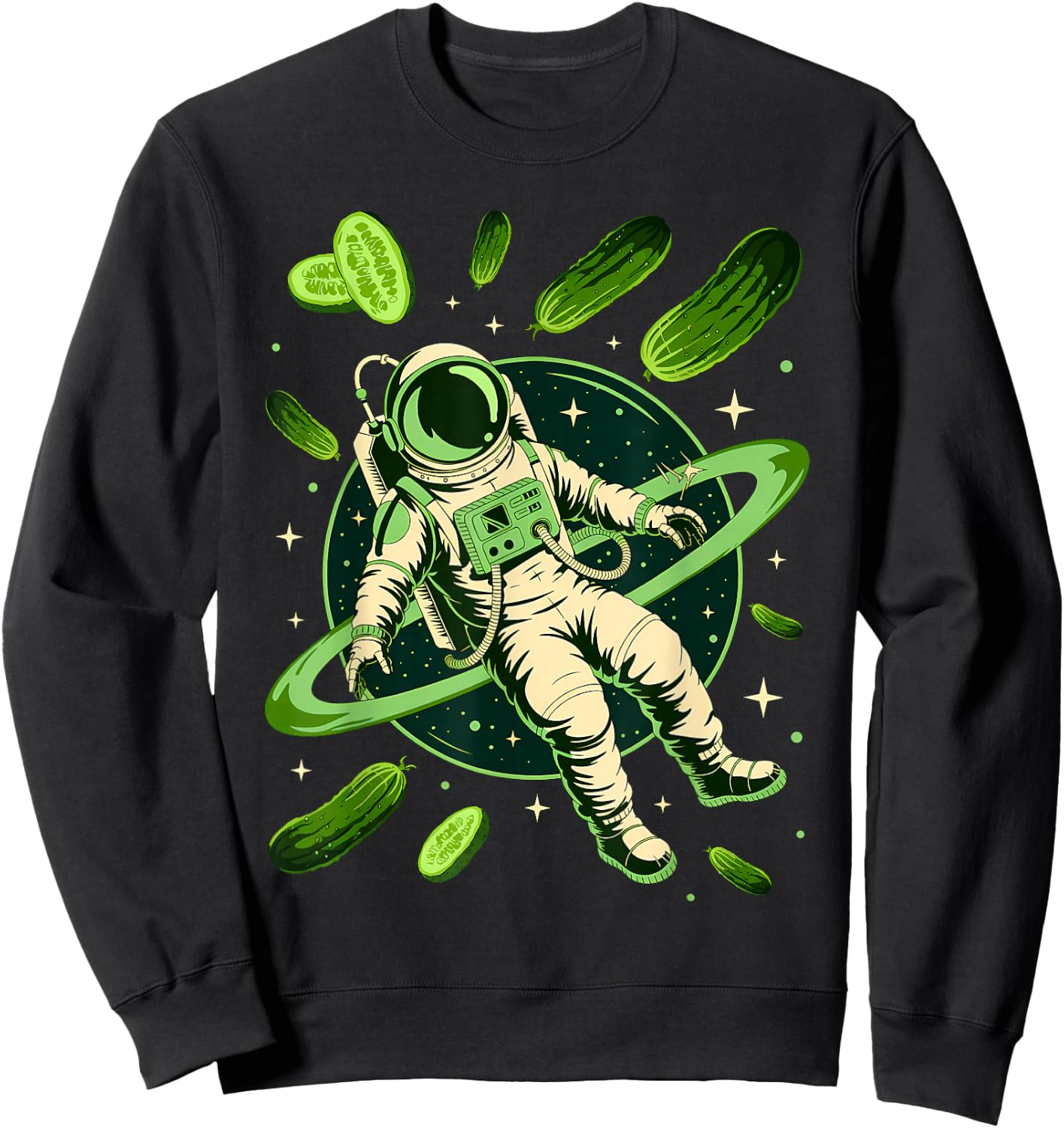 Space Astronaut Pickle Sweatshirt - Sweatshirt | Black