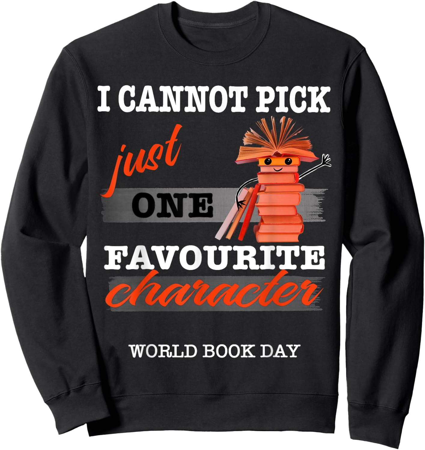 World Book Day, Cute Book Character Sweatshirt - Sweatshirt | Black