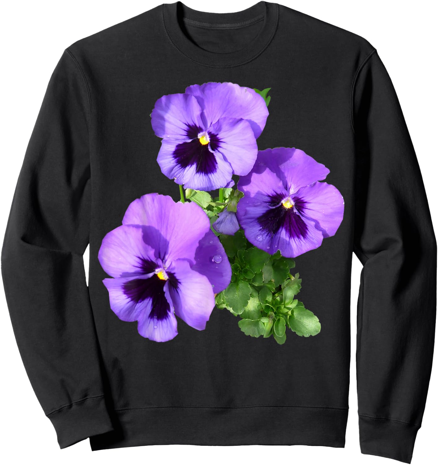 Vintage Pansies Flowers Gardener & Pansy Lover Sweatshirt - Sweatshirt | Black