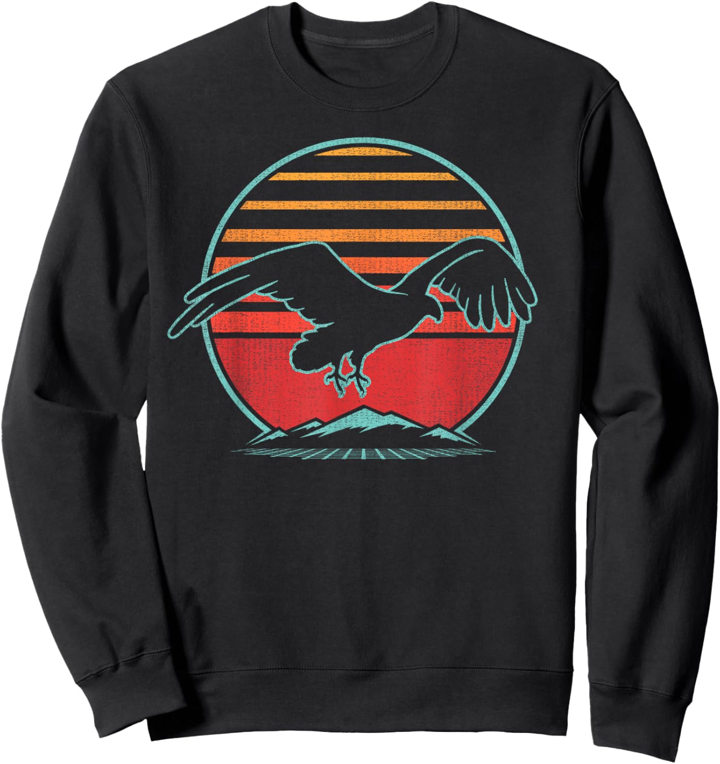 Hawk Retro Osprey Vintage 80s Style Birding Gift Sweatshirt - Sweatshirt | Black