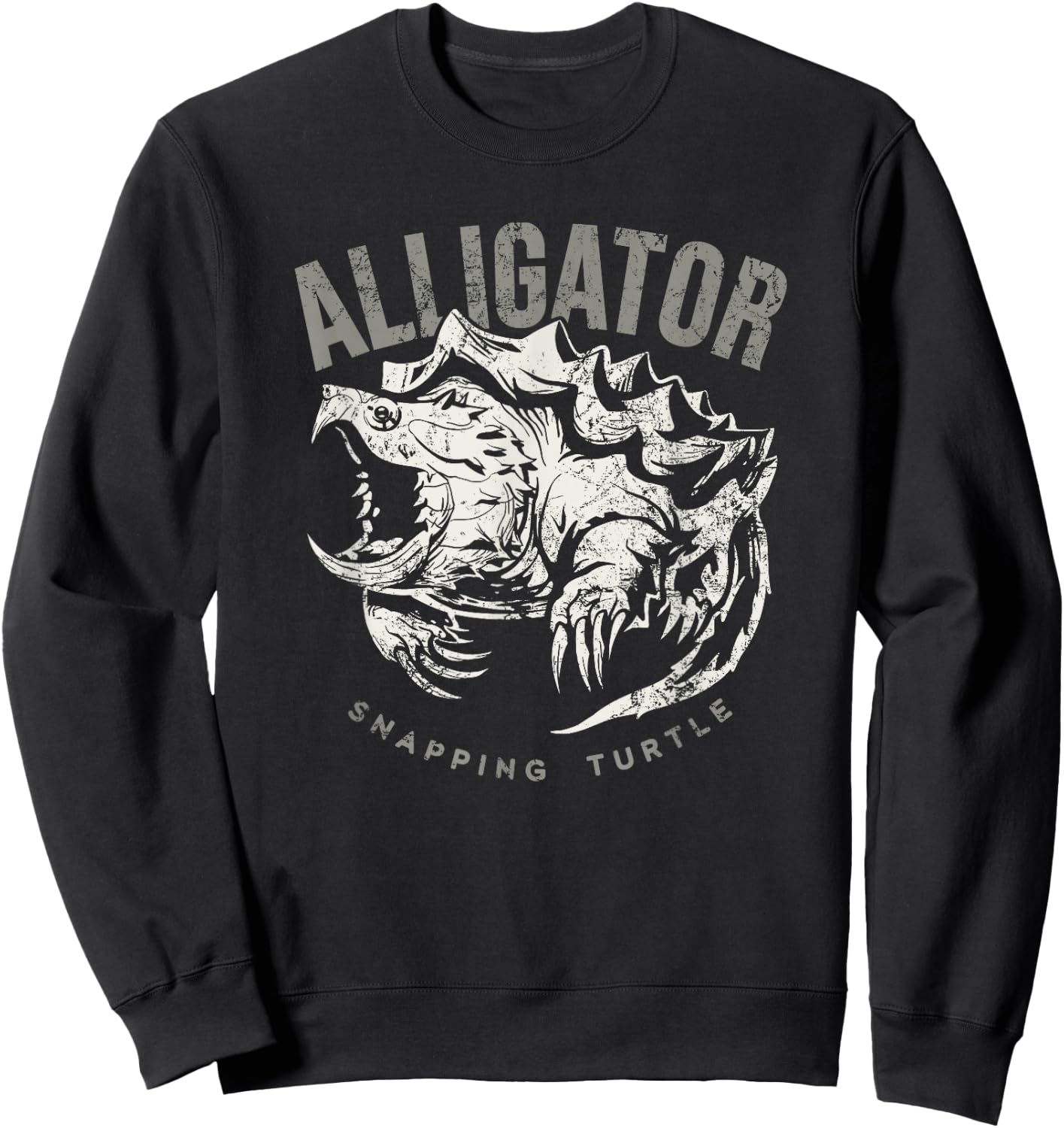 Alligator snapping turtle, vintage design for reptile lovers Sweatshirt - Sweatshirt | Black