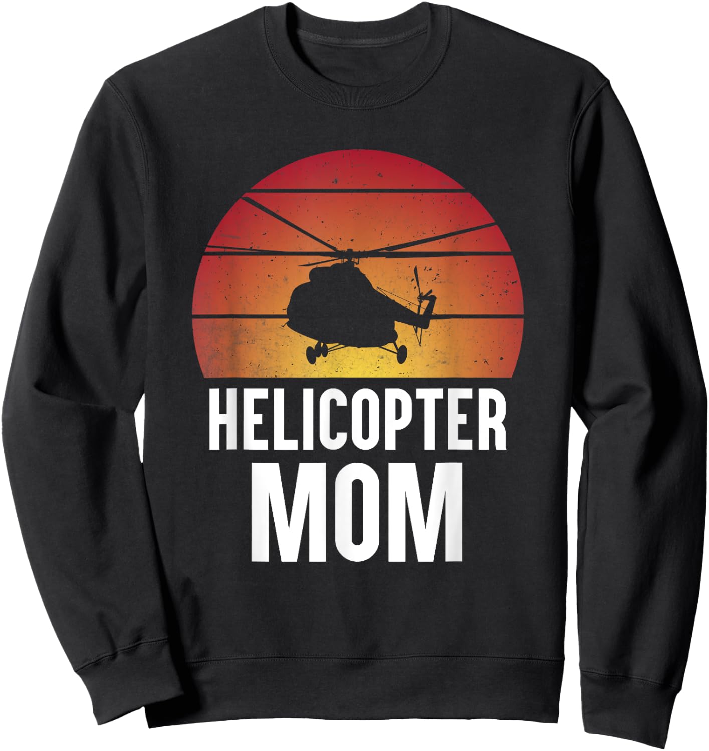Helicopter Mom Women Girls Aircraft Helicopter Pilot Sweatshirt - Sweatshirt | Black