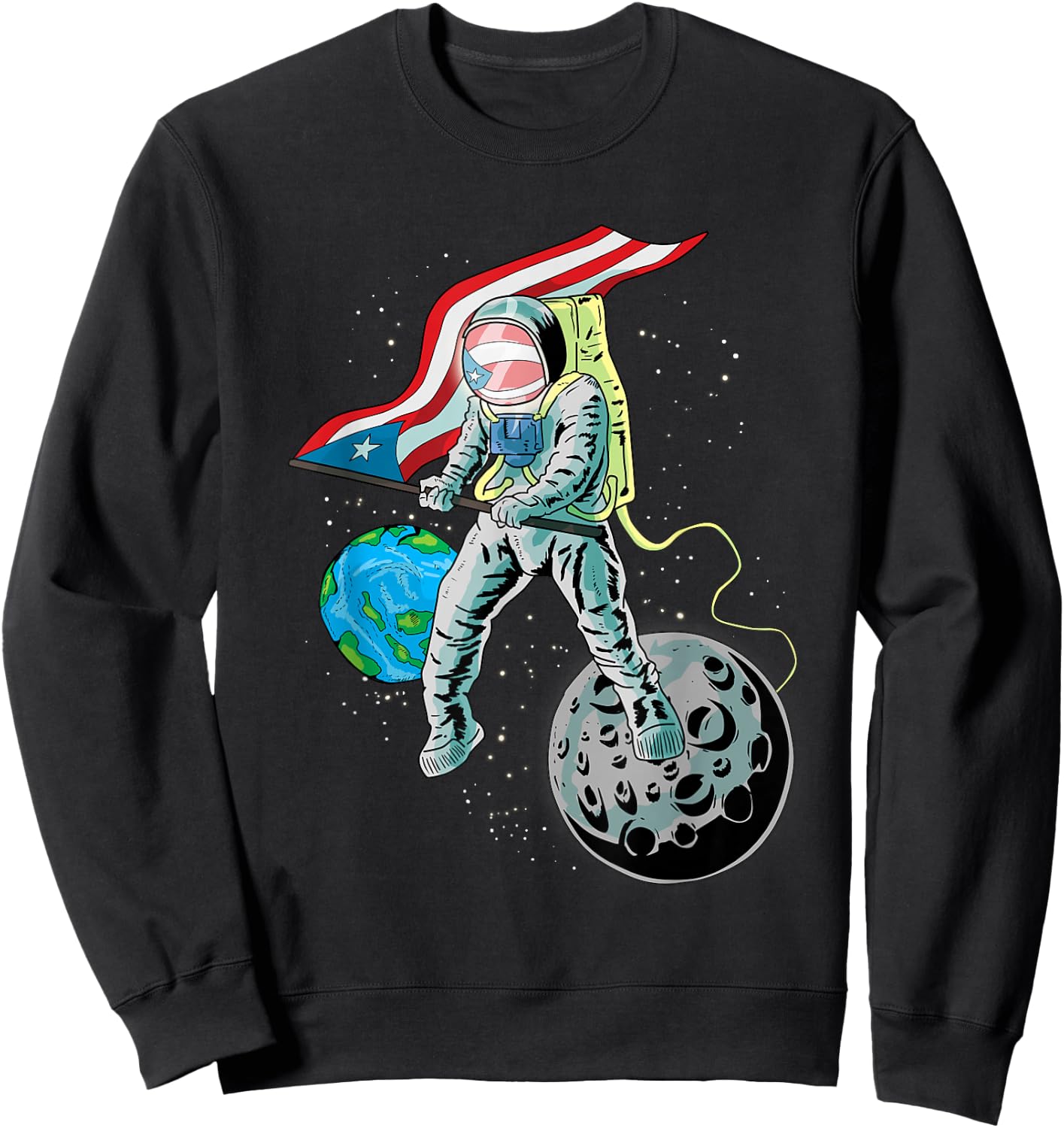 Puerto Rico Pride Boricua aunque Naciera en la Luna Sweatshirt - Sweatshirt | Black