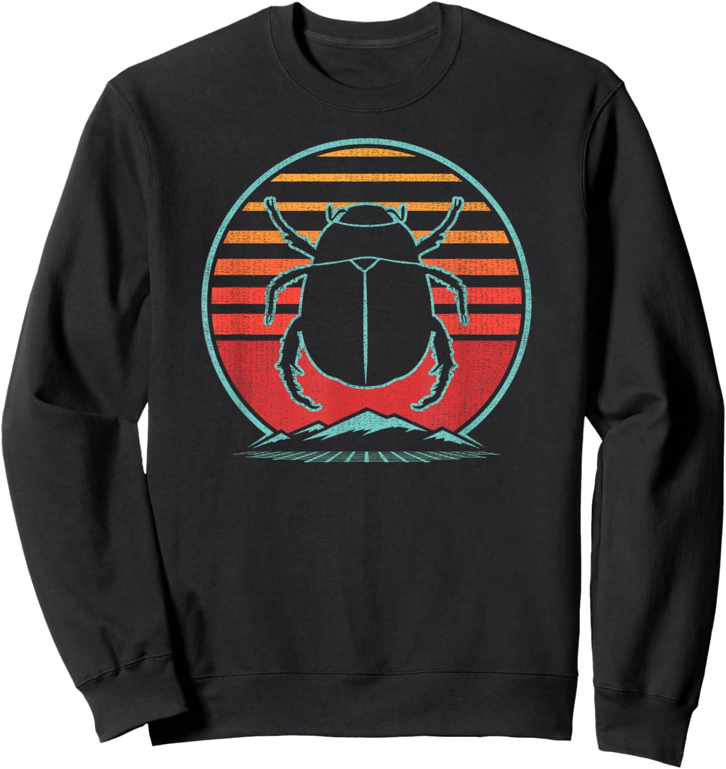 Scarab Beetle Lover Retro Vintage 80s Style Gift Sweatshirt - Sweatshirt | Black