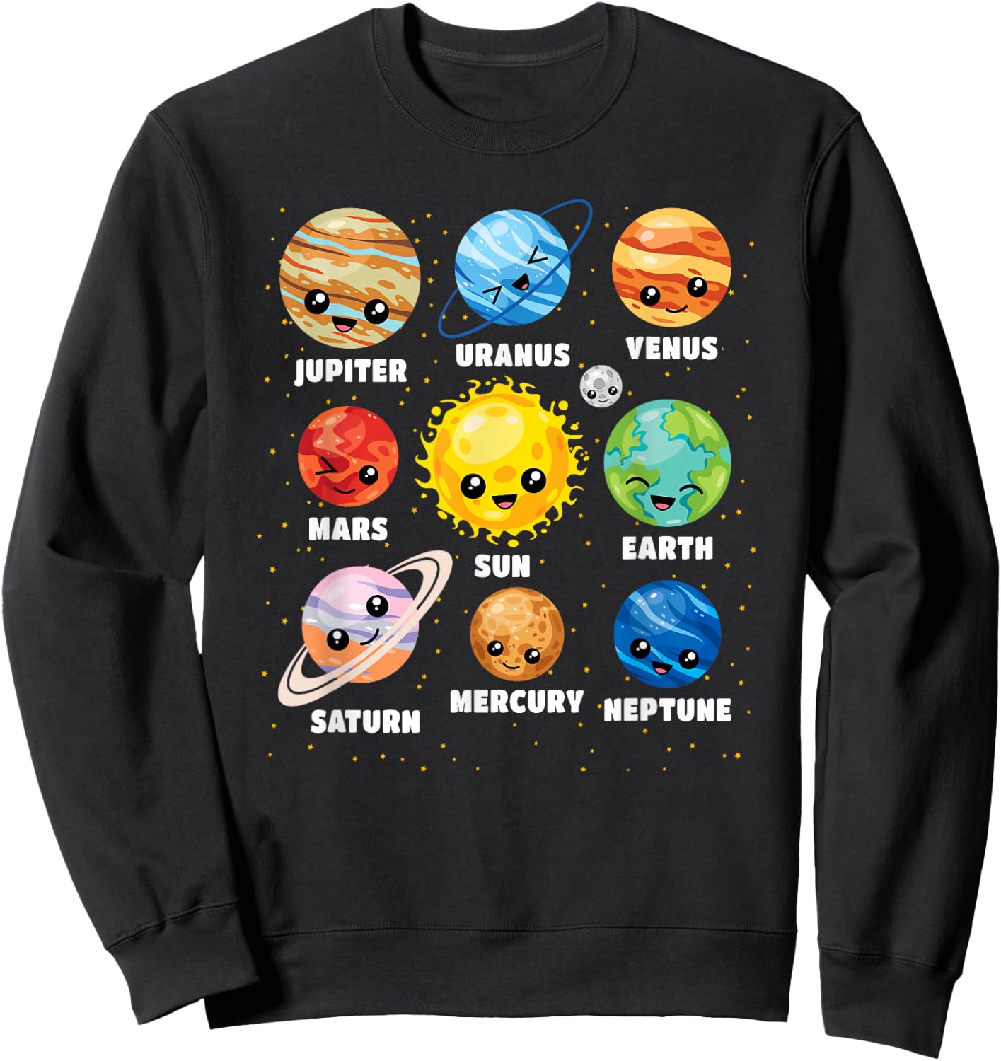 Funny Solar System Universe Space Planet Boys Girls Kids Sweatshirt - Sweatshirt | Black