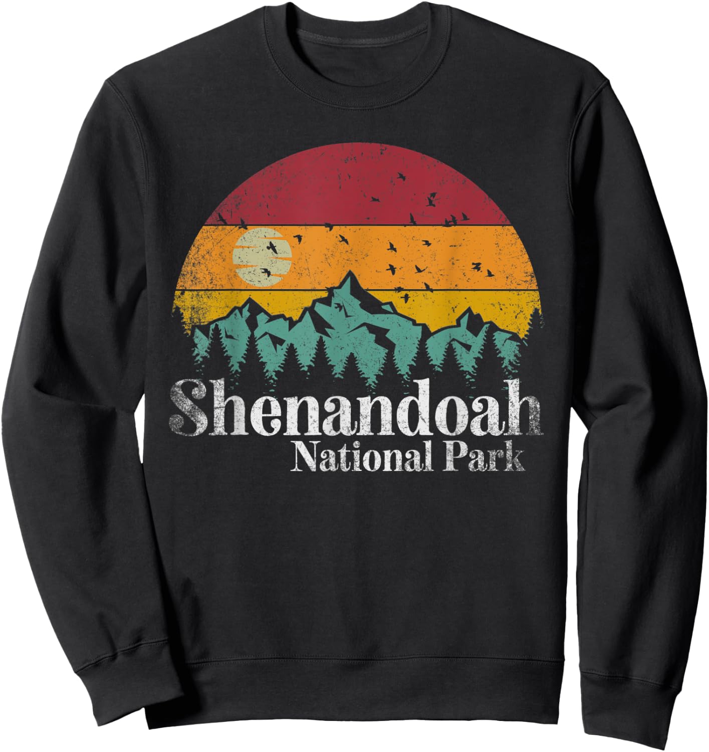 Shenandoah National Park Mountains Retro Style Vintage Gift Sweatshirt - Sweatshirt | Black