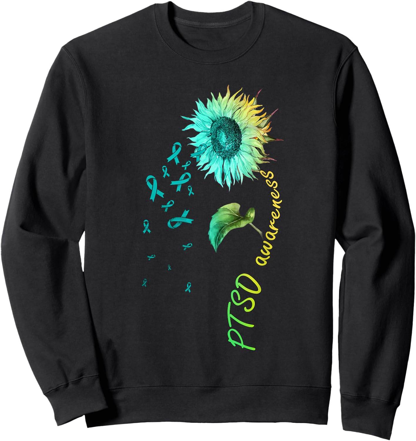 PTSD Awareness Sunflower Sweatshirt - Sweatshirt | Black
