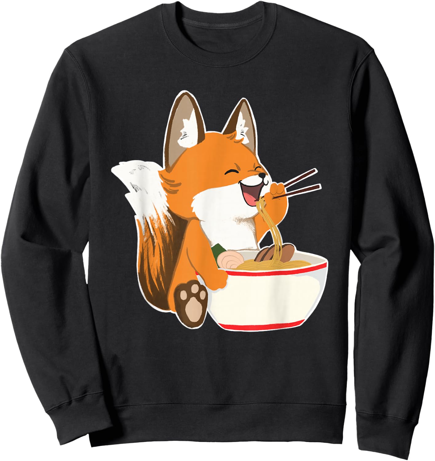 Ramen Fox - Zookeeper Wildlife Lover Sweatshirt - Sweatshirt | Black