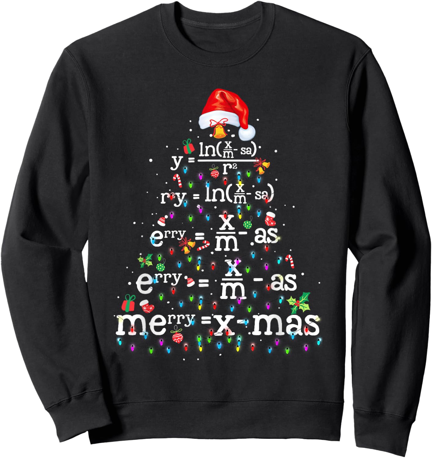 Funny Christmas Xmas Clothing: Math Christmas Tree Sweatshirt - Sweatshirt | Black