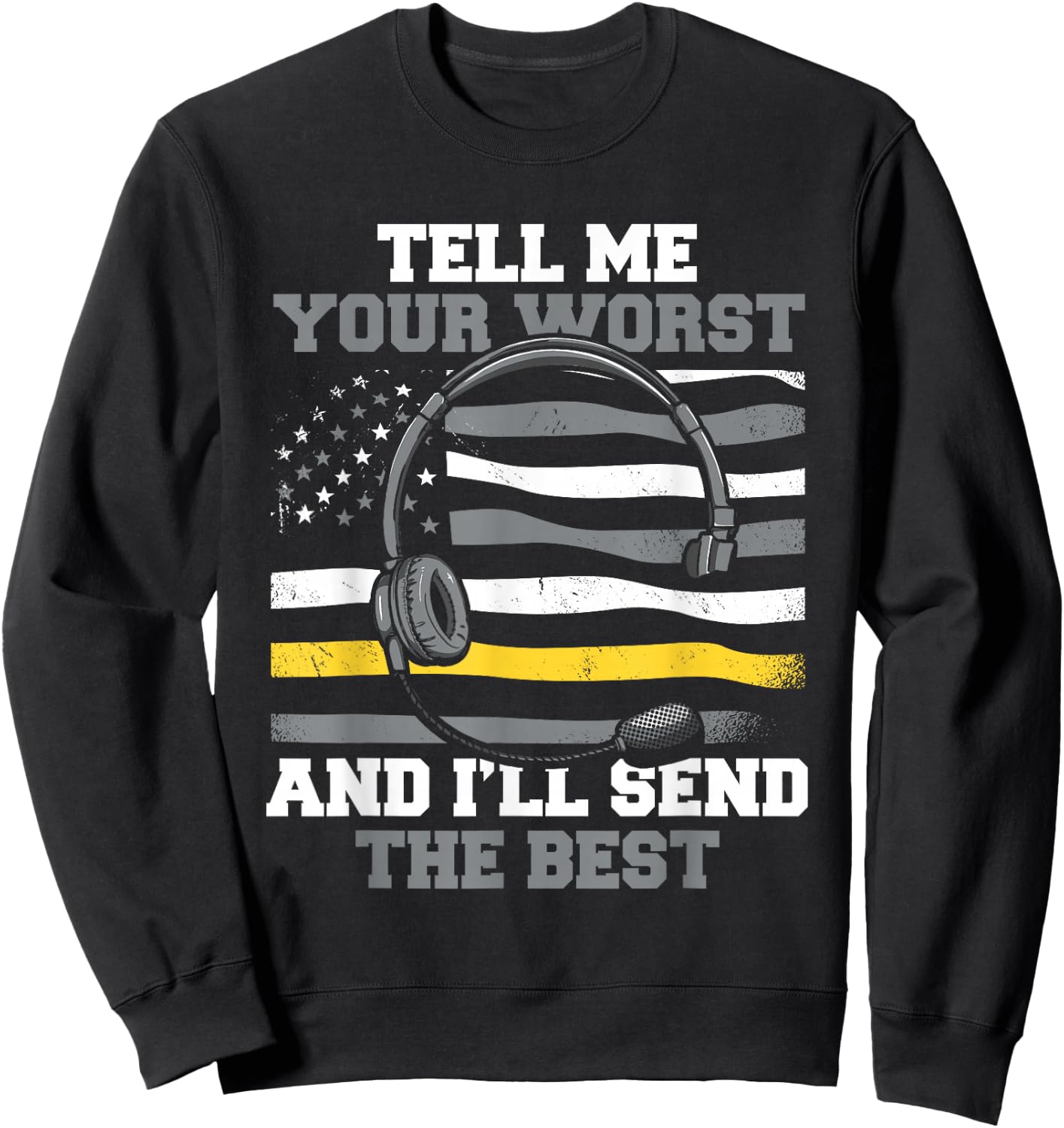 Emergency Call Us Flag Control Centre Emergency Service Sweatshirt - Sweatshirt | Black