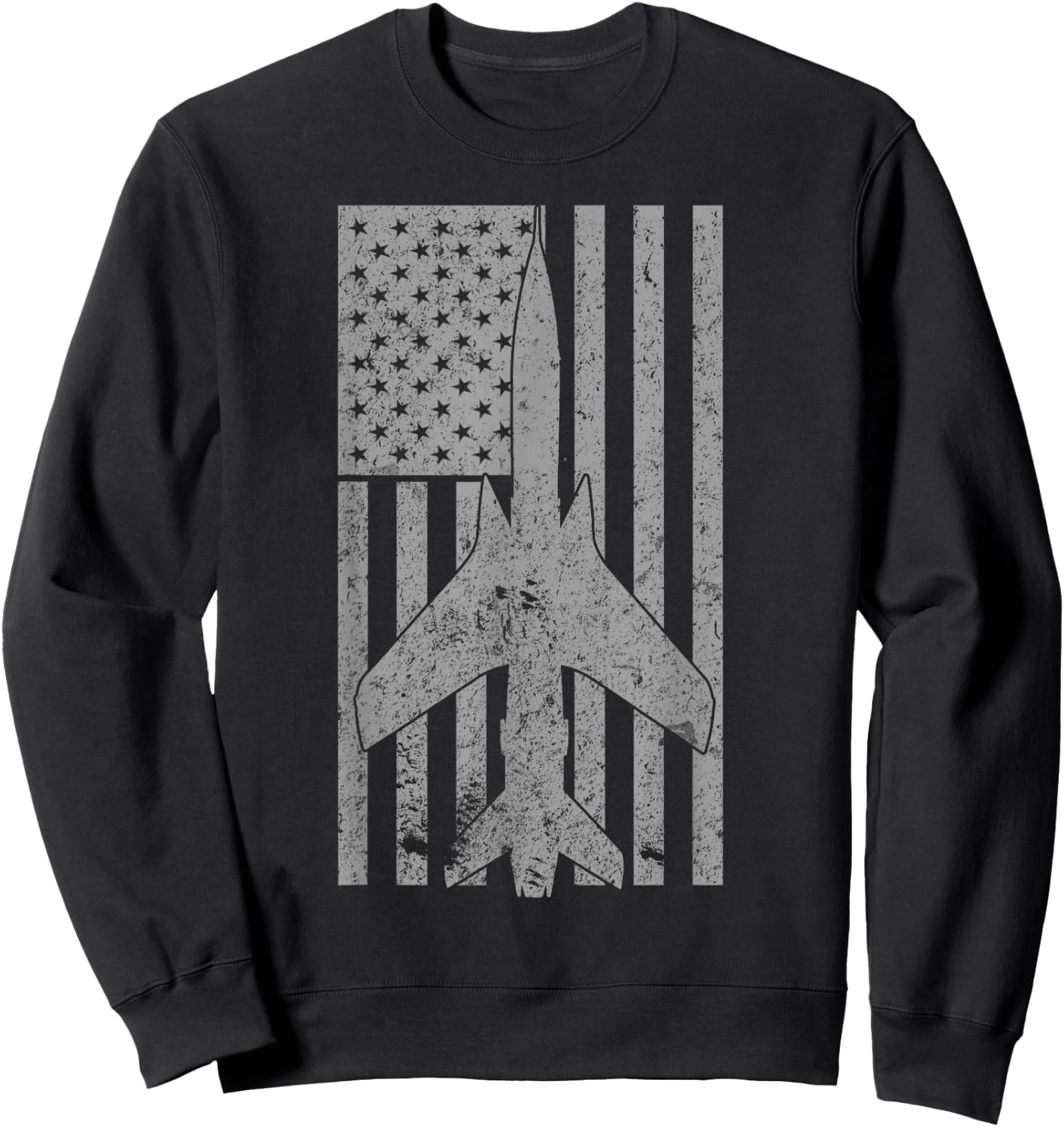 F-105 Thunderchief Fighter Bomber Airplane Vintage Flag Sweatshirt - Sweatshirt | Black