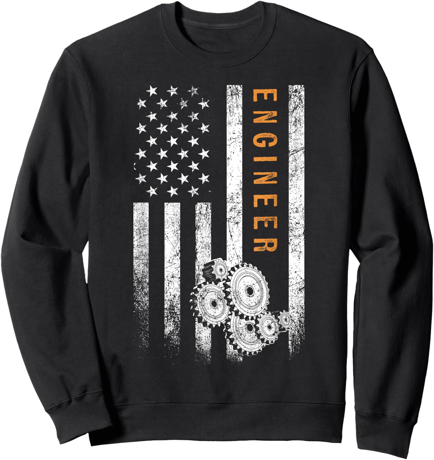 Engineer American Flag Design Engineering Sweatshirt - Sweatshirt | Black