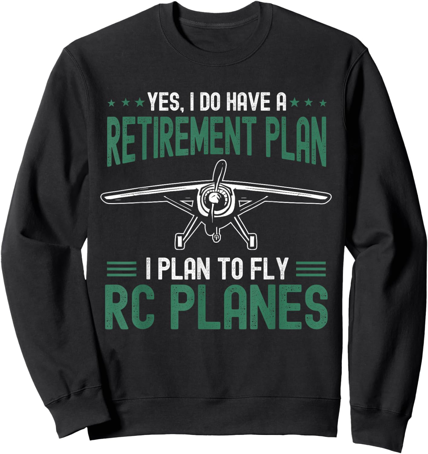 Remote Controlled Aeroplane Model Plane Sweatshirt - Sweatshirt | Black