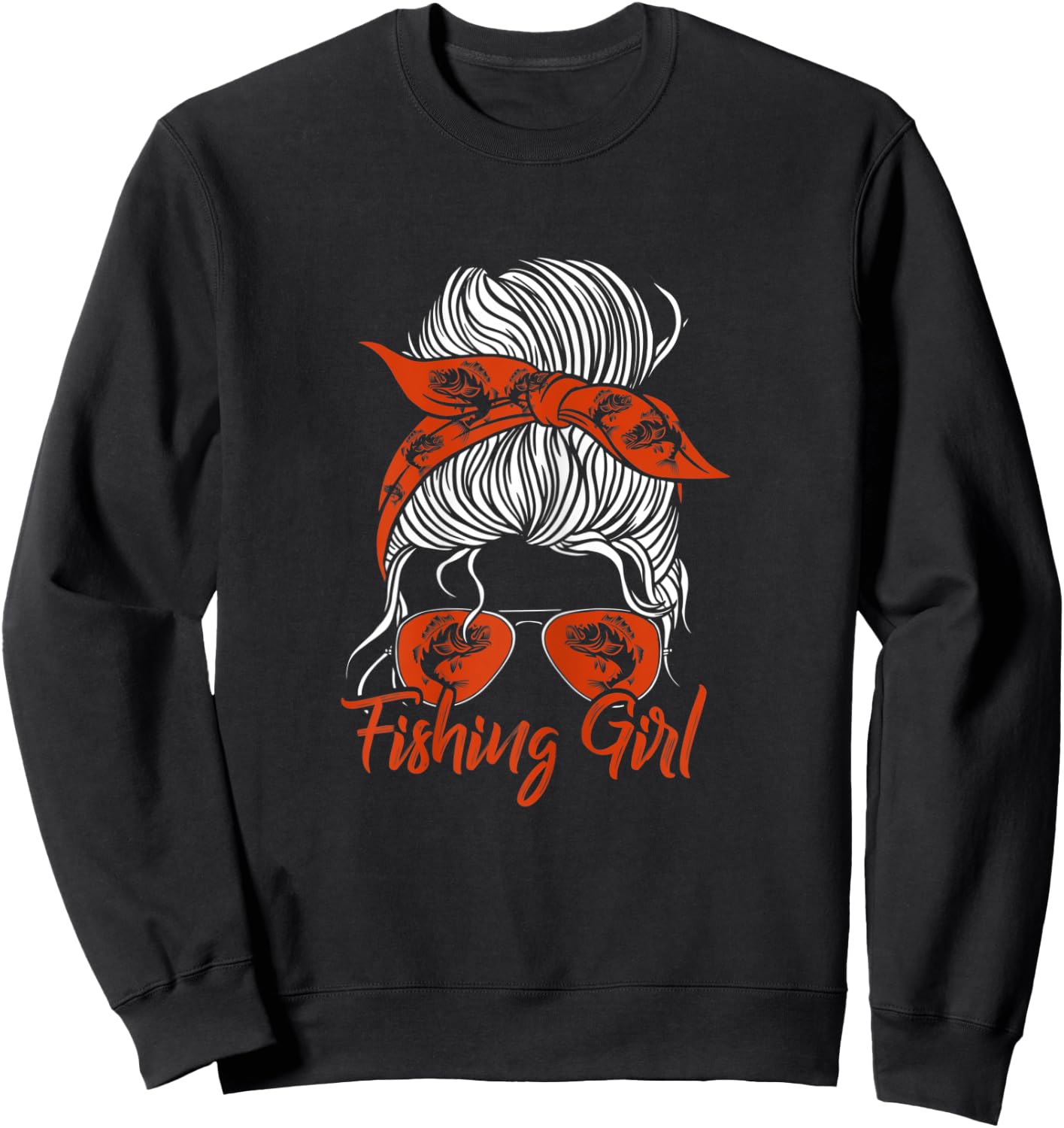 Fisherwomen Funny Fisher Fishing Girl Sweatshirt - Sweatshirt | Black