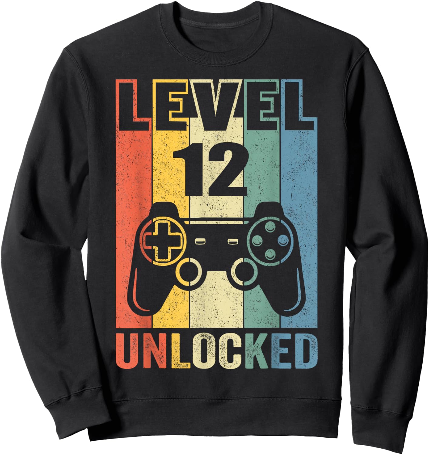Level 12 Unlocked Shirt Funny Video Gamer 12th Birthday Gift Sweatshirt - Sweatshirt | Black