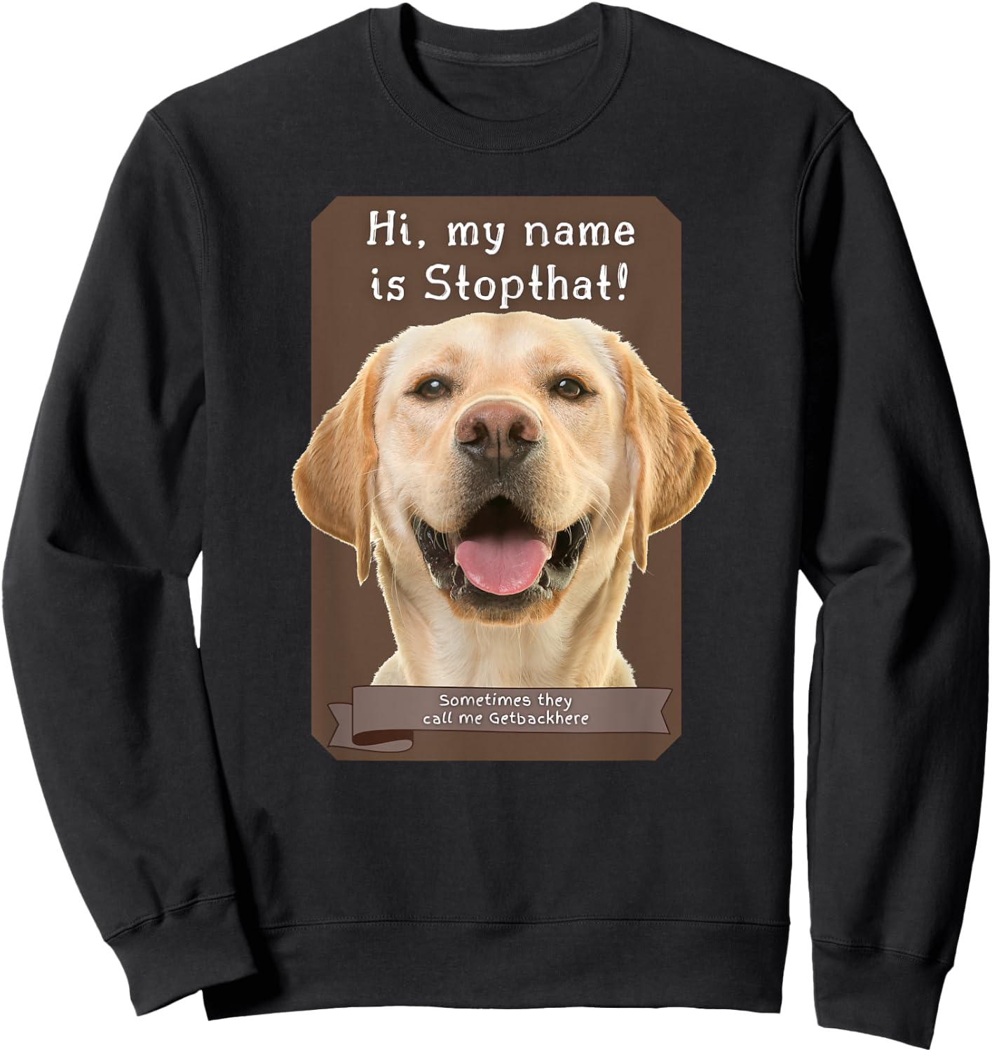 My Name Is Stopthat Funny Hyper Yellow Lab Labrador Dog Women Sweatshirt - Sweatshirt | Black