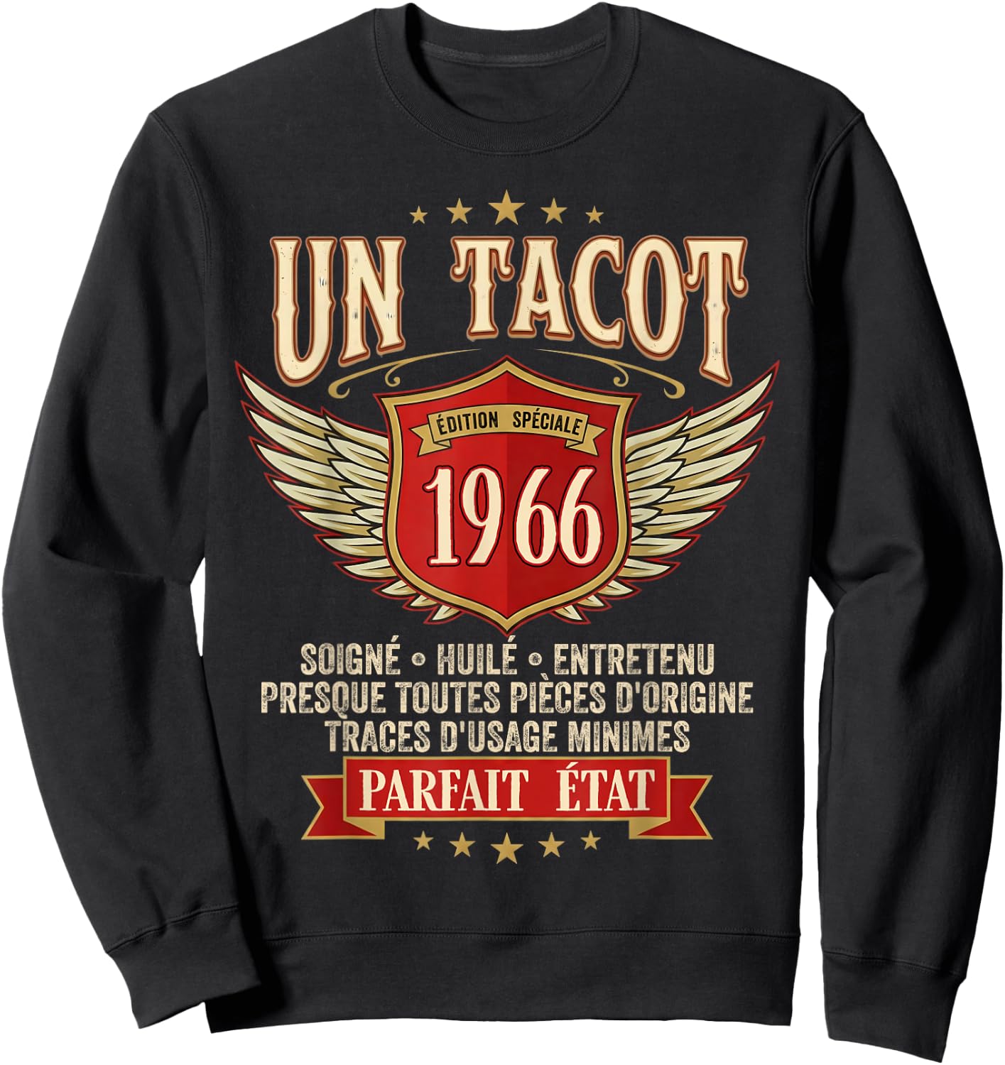 French Quote 1966 Classic Car Vintage 60th Birthday Sweatshirt - Sweatshirt | Black