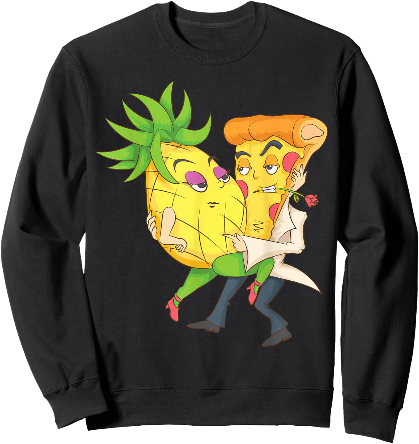 Cool Pizza Slice Pineapple Love Funny Italian Pie Eater Gift Sweatshirt - Sweatshirt | Black