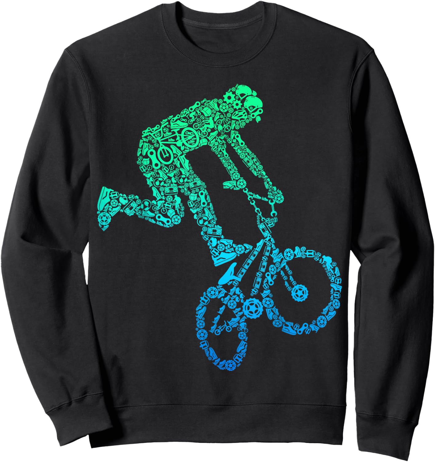 BMX Rider Bike Bicycle Stunt Racing Kids Boys Sweatshirt - Sweatshirt | Black