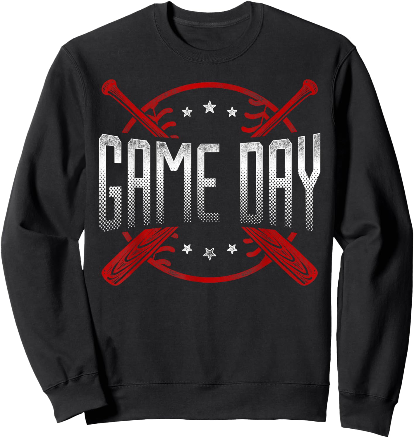 Baseball Fan Vintage Game Day Sweatshirt - Sweatshirt | Black