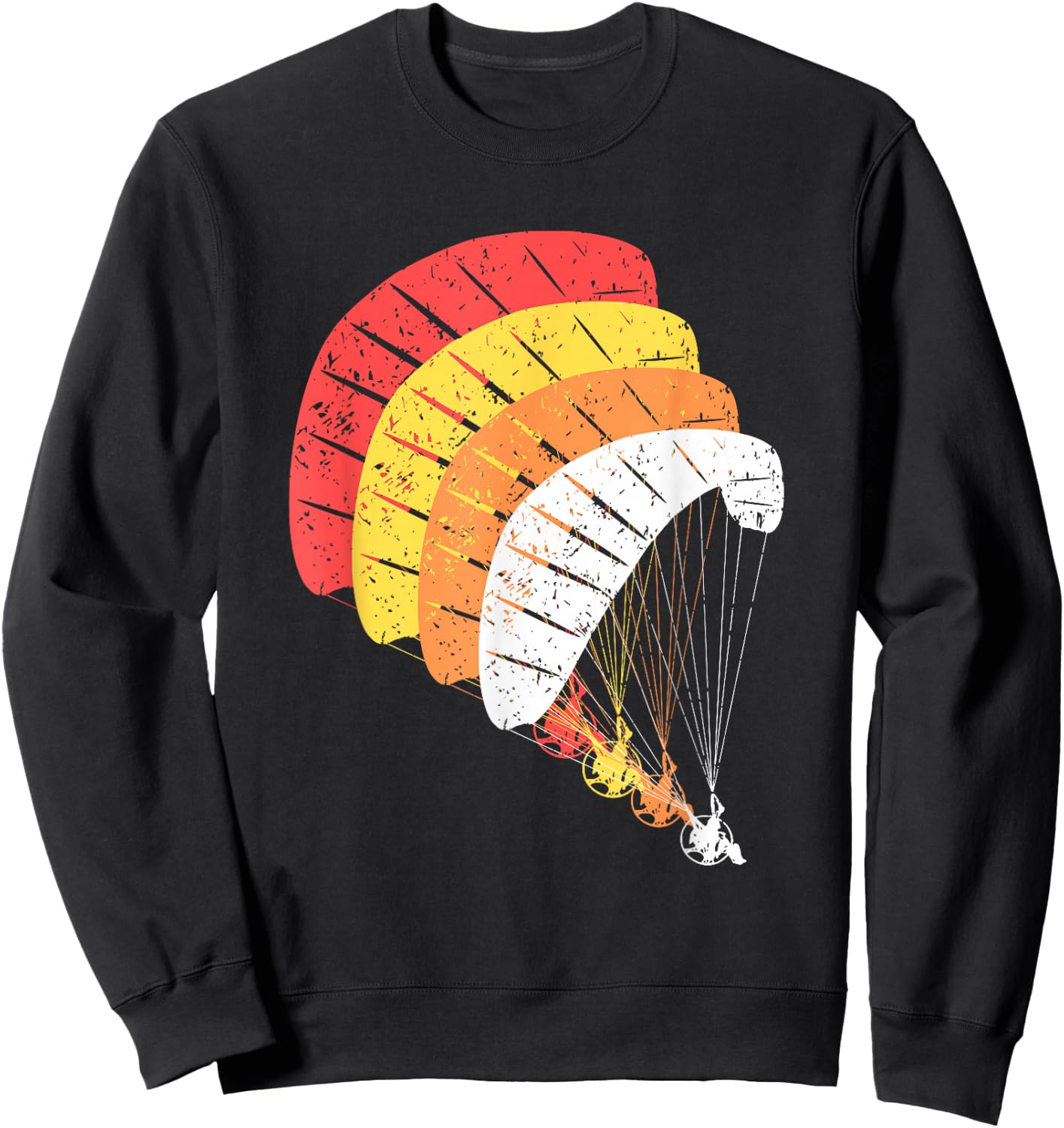 Vintage Powered Paragliding Shirt Paramotor Gift Paraglider Sweatshirt - Sweatshirt | Black