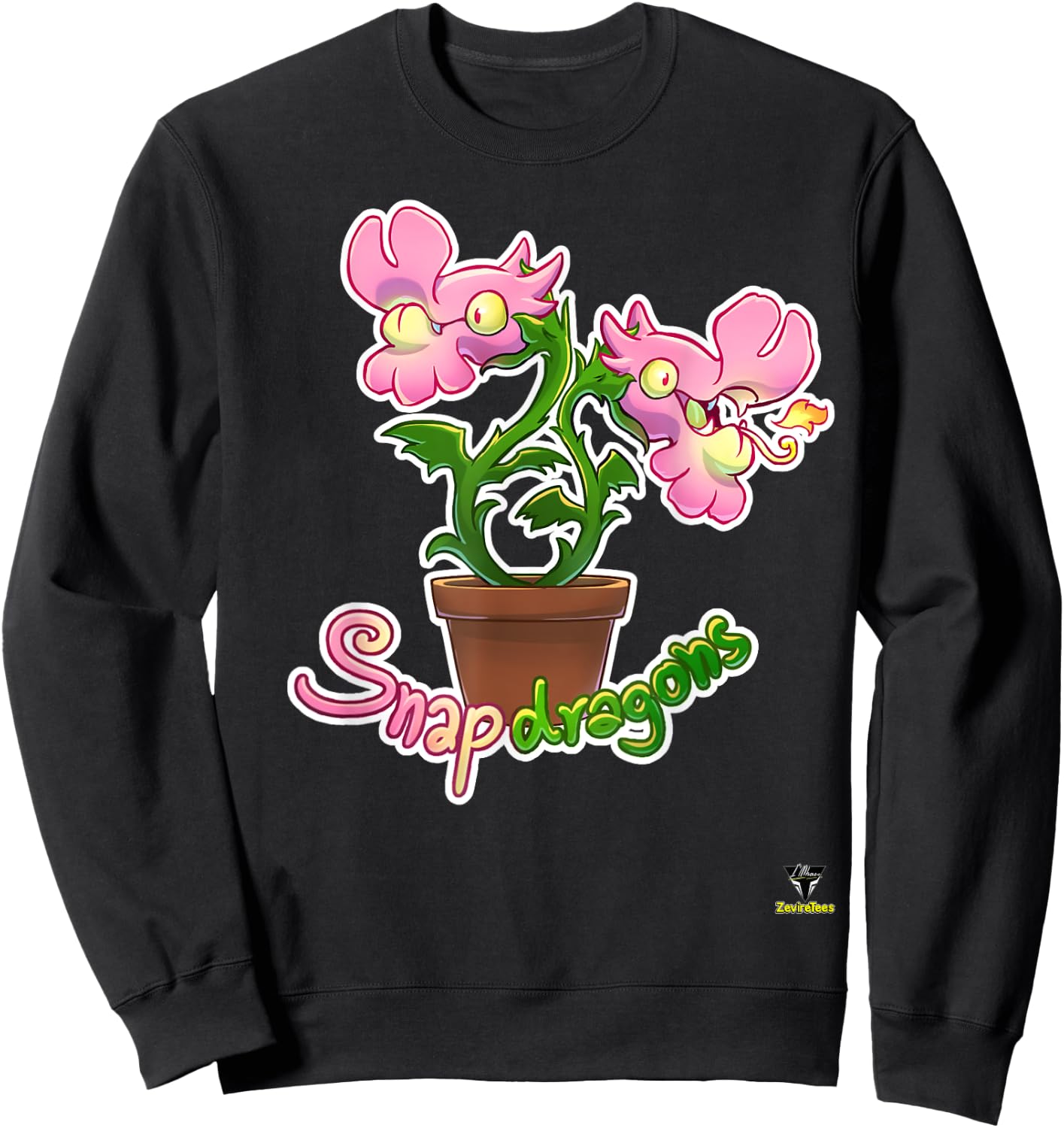 Snapdragons - Dragon Flowers Sweatshirt - Sweatshirt | Black
