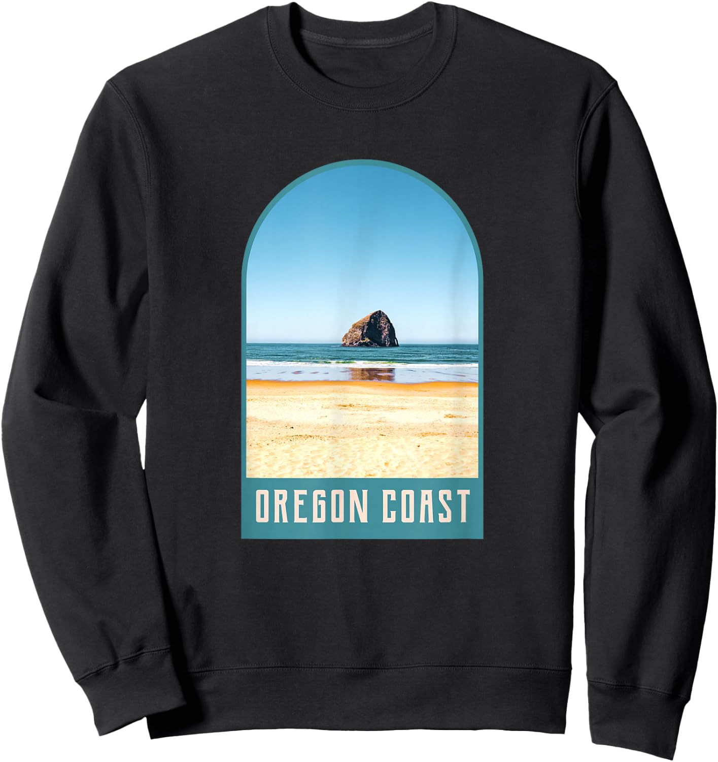 Oregon Coast Beach Views-Pacific Northwest Travel Sweatshirt - Sweatshirt | Black
