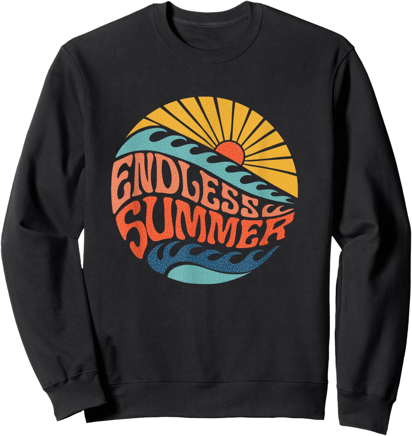 Endless Summer Vintage Retro Sixties Surf Beach 60's 70's Sweatshirt - Sweatshirt | Black
