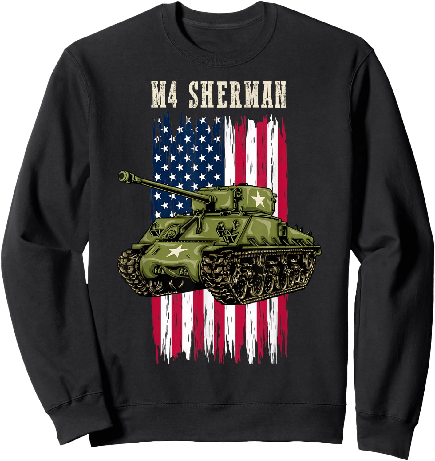 Best WW2 Tank M4 Sherman a WWII Army Tank for Military Boys Sweatshirt - Sweatshirt | Black