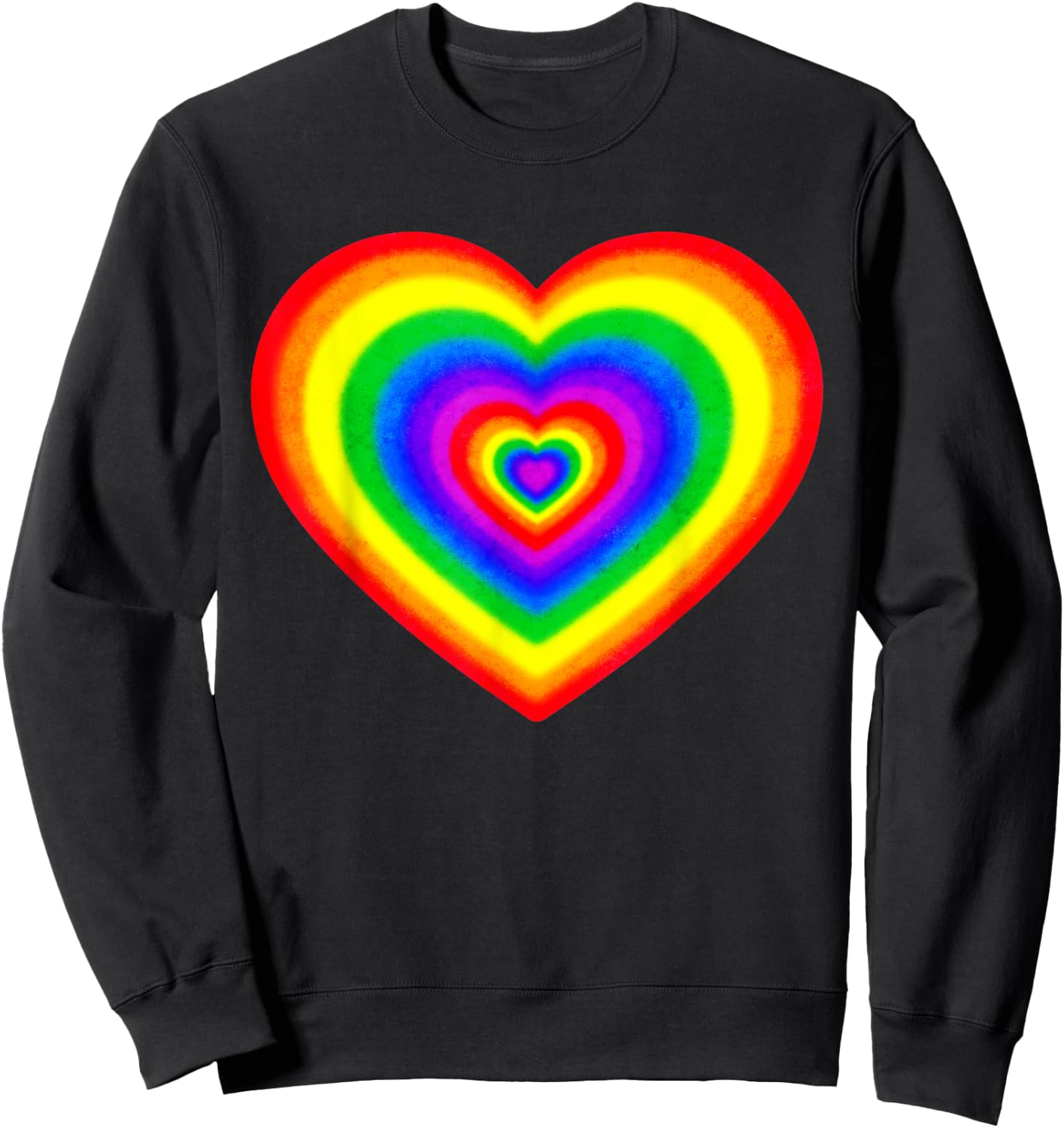 Kidcore Aesthetic Rainbow Heart Tie Dye 80s 90s Retro Sweatshirt - Sweatshirt | Black