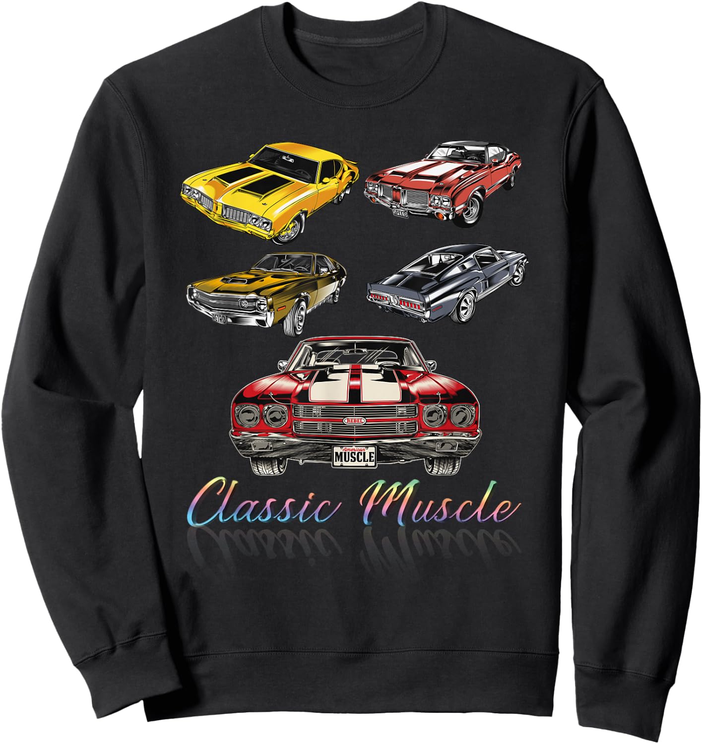 Classic Car American Muscle Cars Novelty Sweatshirt - Sweatshirt | Black