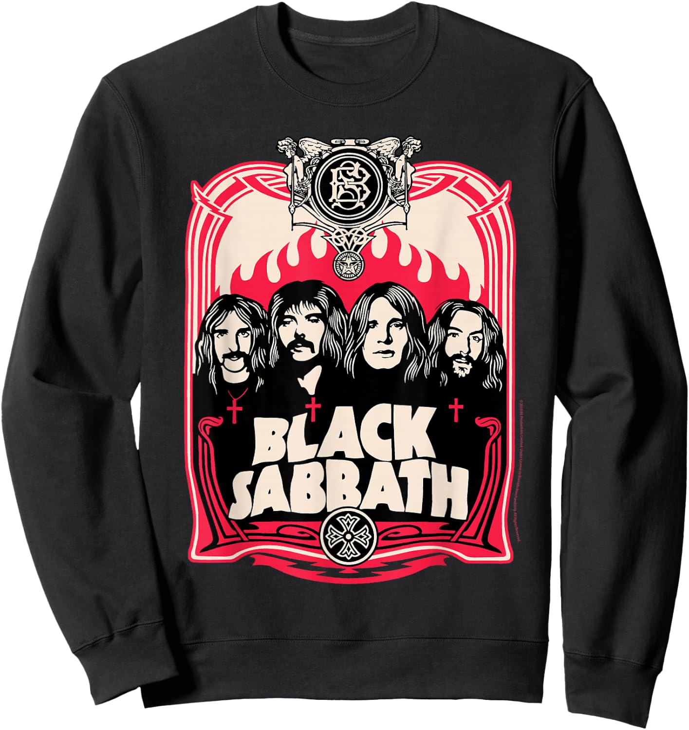 Black Sabbath Official Red Flames Sweatshirt - Sweatshirt | Black