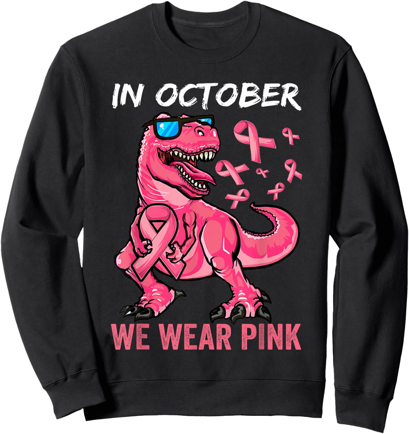 Breast Cancer Shirt for Boys, Breast Cancer Shirts for Kids Sweatshirt - Sweatshirt | Black