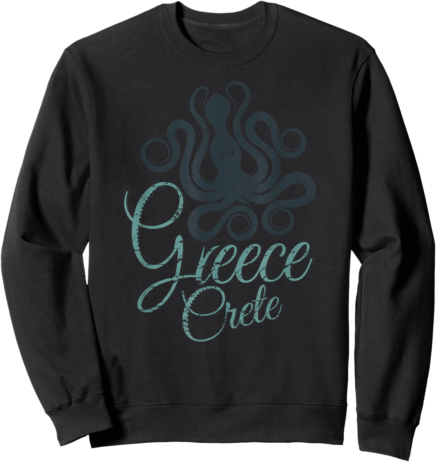 Octopus Greece Crete T Shirt Sweatshirt - Sweatshirt | Black