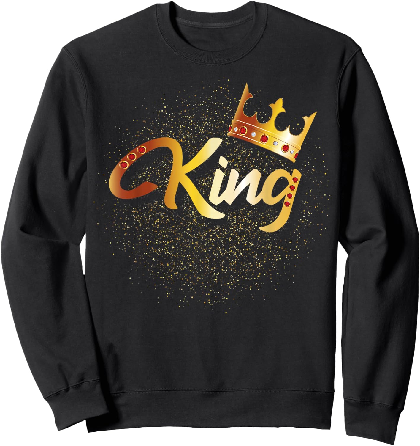 King Shirt Men Boys Matching Couples Him & Her Sweatshirt - Sweatshirt | Black