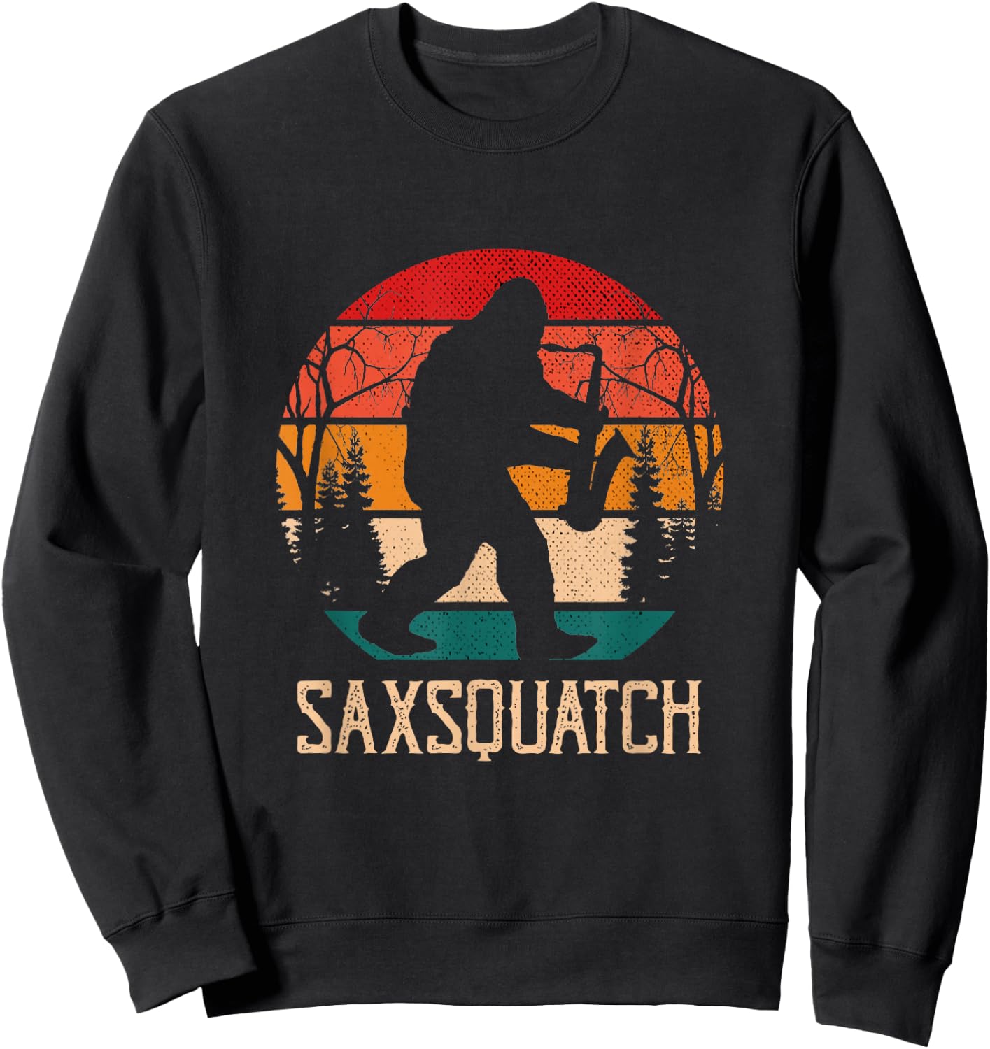 Saxsquatch Musical, Instrument, Music Saxophone Sweatshirt - Sweatshirt | Black