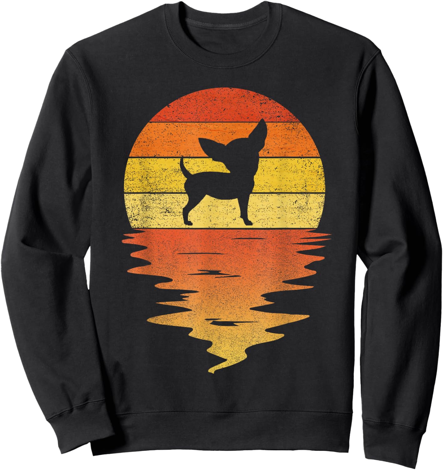 Chihuahua shirt 70s vintage retro sunset Chihuahua Sweatshirt - Sweatshirt | Black