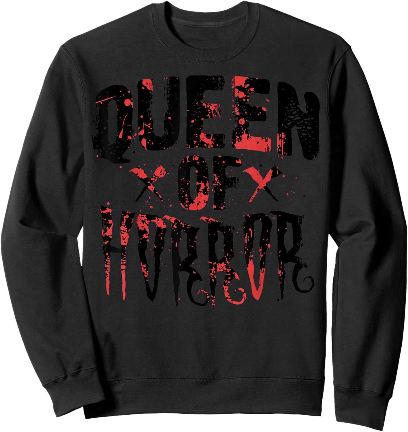 Funny Horror Movie Gift Scary Queen of Horror Mother's Day Sweatshirt - Sweatshirt | Black