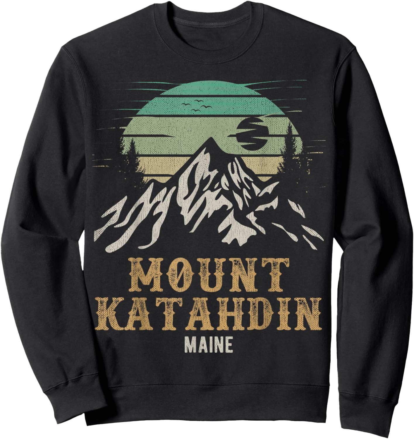 Mount Katahdin National Park Merchandise Hiking Mt Katahdin Sweatshirt - Sweatshirt | Black