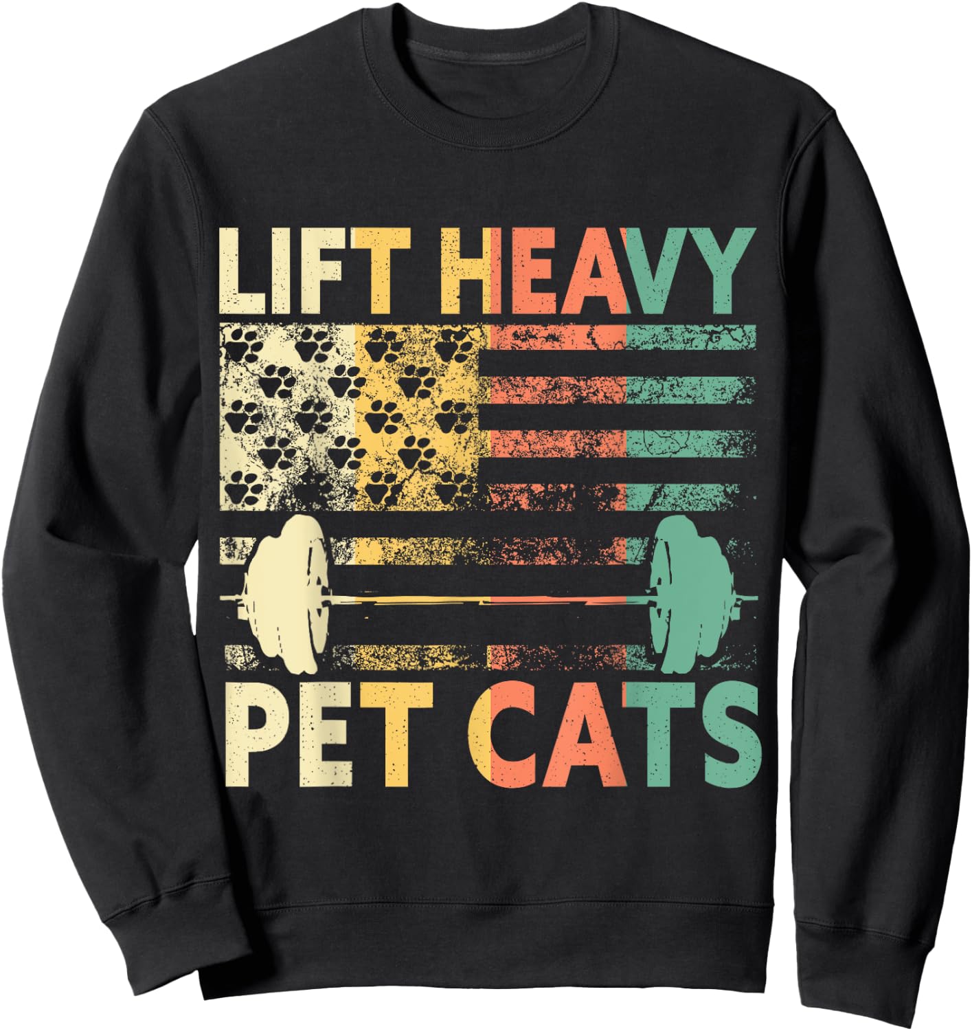 Lift Heavy Pet Cats Weightlifting Cat Owner Weightlifter Sweatshirt - Sweatshirt | Black