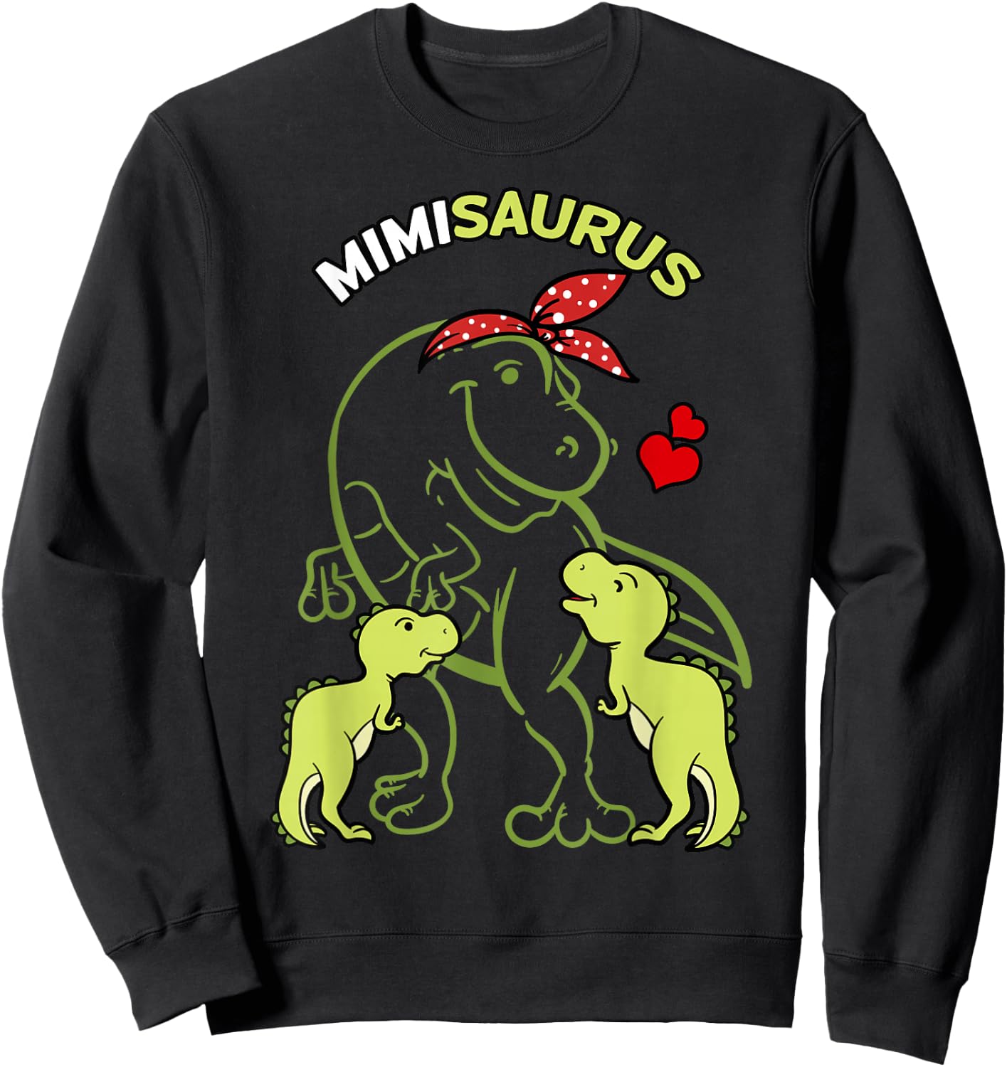 Mimisaurus Mimi 2 Kids Dinosaur Mother's Day Sweatshirt - Sweatshirt | Black