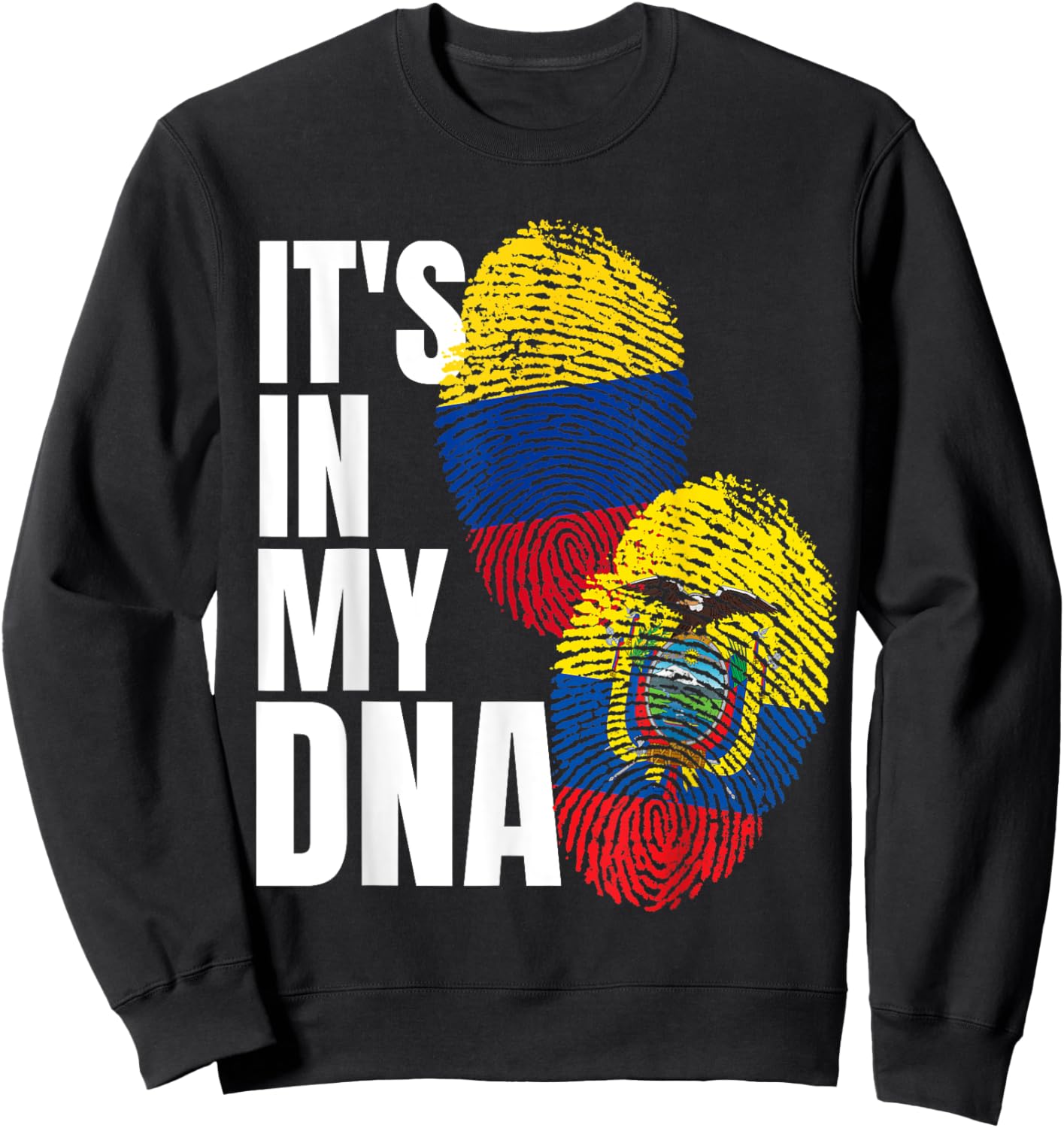 Ecuadorian And Colombian DNA Mix Flag Heritage Sweatshirt - Sweatshirt | Black